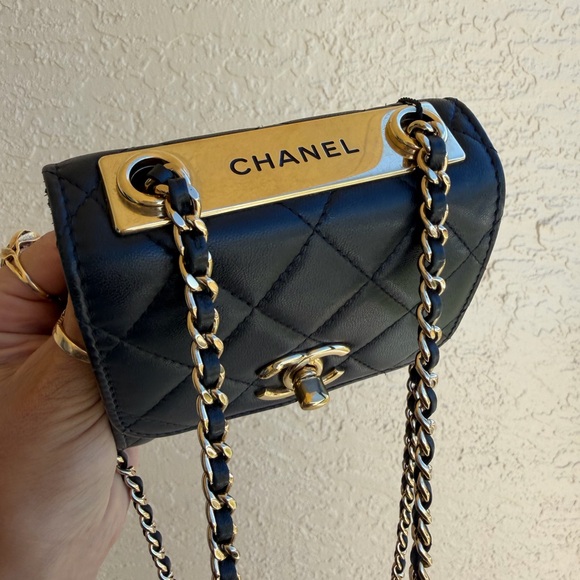 CHANEL Black Lambskin Mini Trendy CC Bag Gold Hardware - Picture 3 of 9